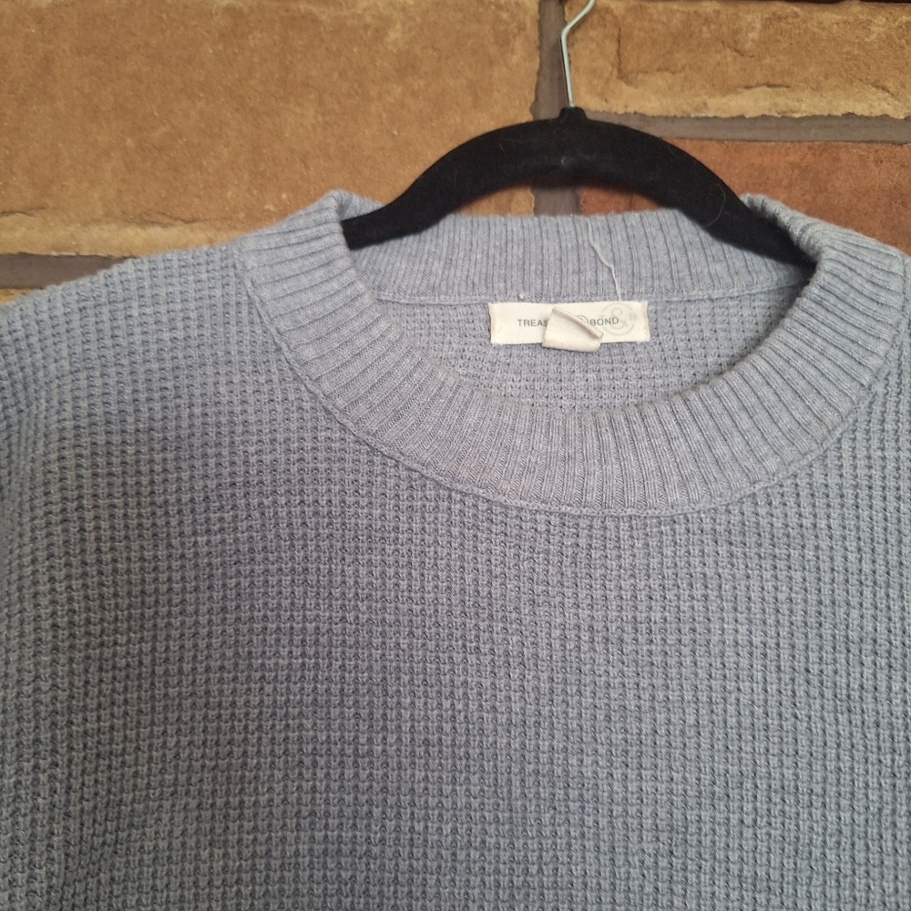 Treasure & Bond Grey Thermal Knit Sweater Small - Picture 6 of 8